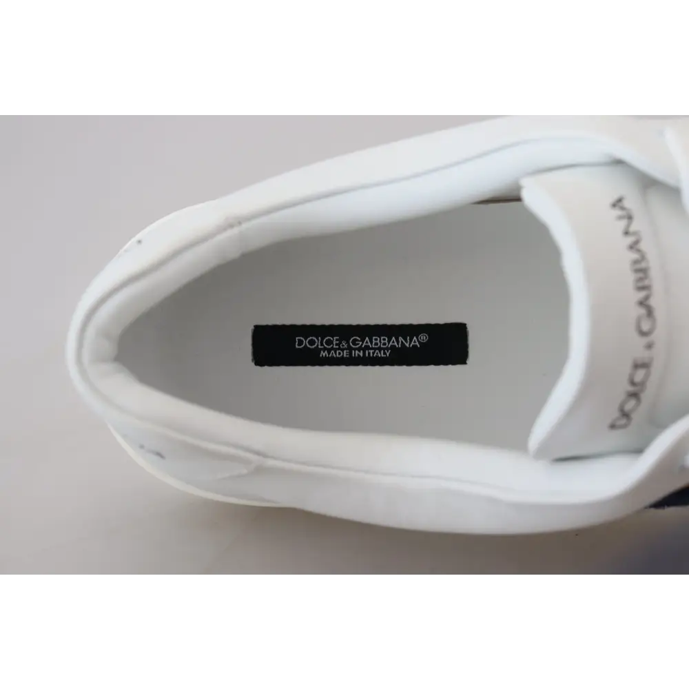 Dolce & Gabbana Weißes Leder DG Logo Casual Turnschuhe Schuhe - EU39.5/US6.5