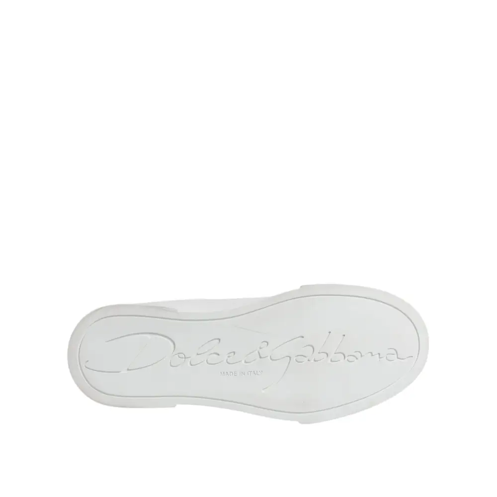 Dolce & Gabbana Weißes Leder Klassische Low Top Sneakers Schuhe - EU35.5/US5