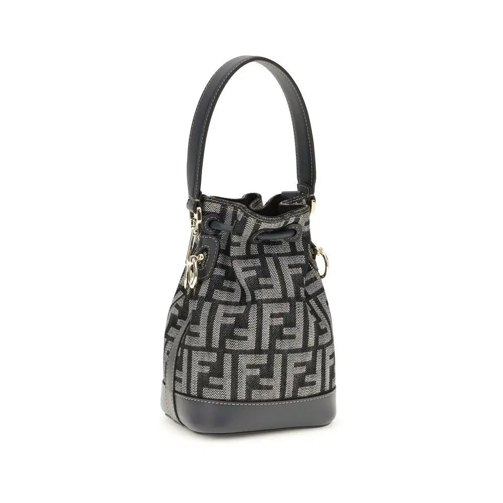 Fendi Blauer Stoff-Bucket-Bag