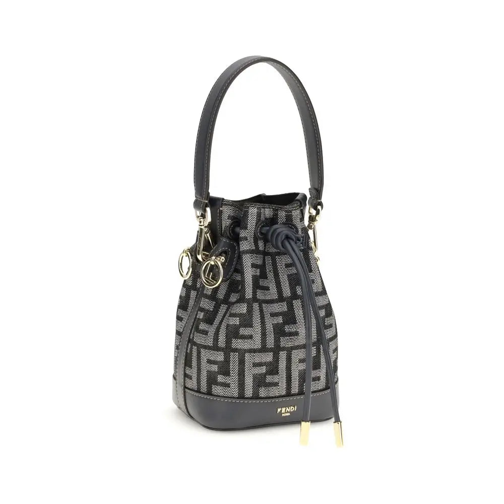 Fendi Blauer Stoff-Bucket-Bag
