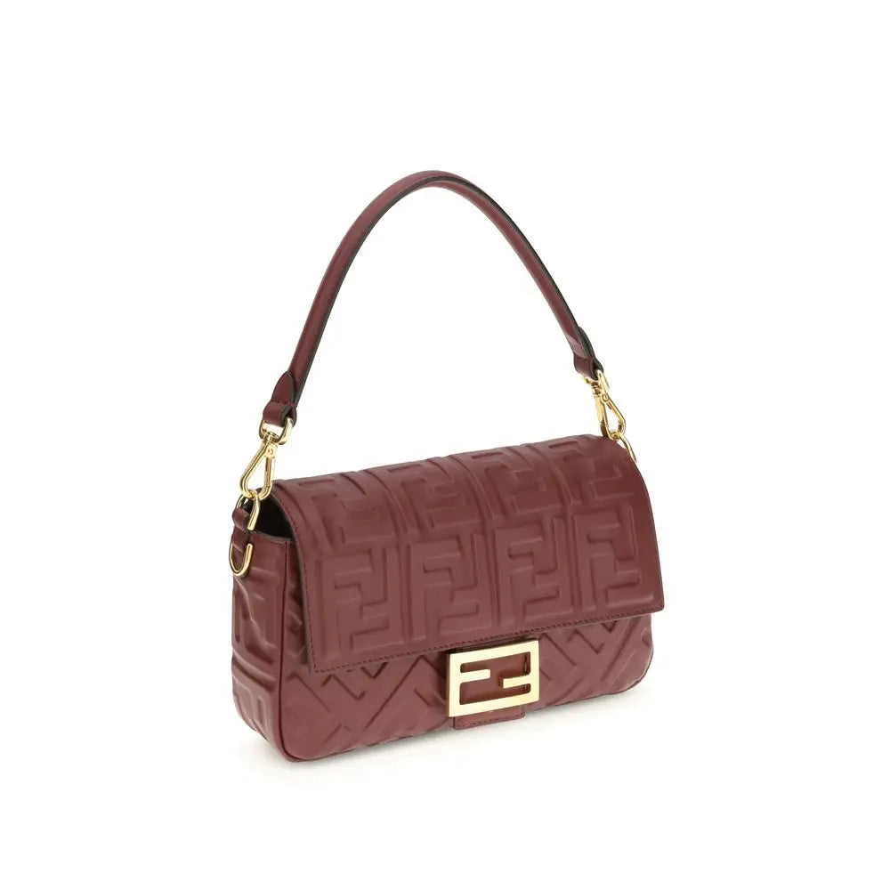 Fendi Bordeaux Calf Leather Bos Taurus Schultertasche