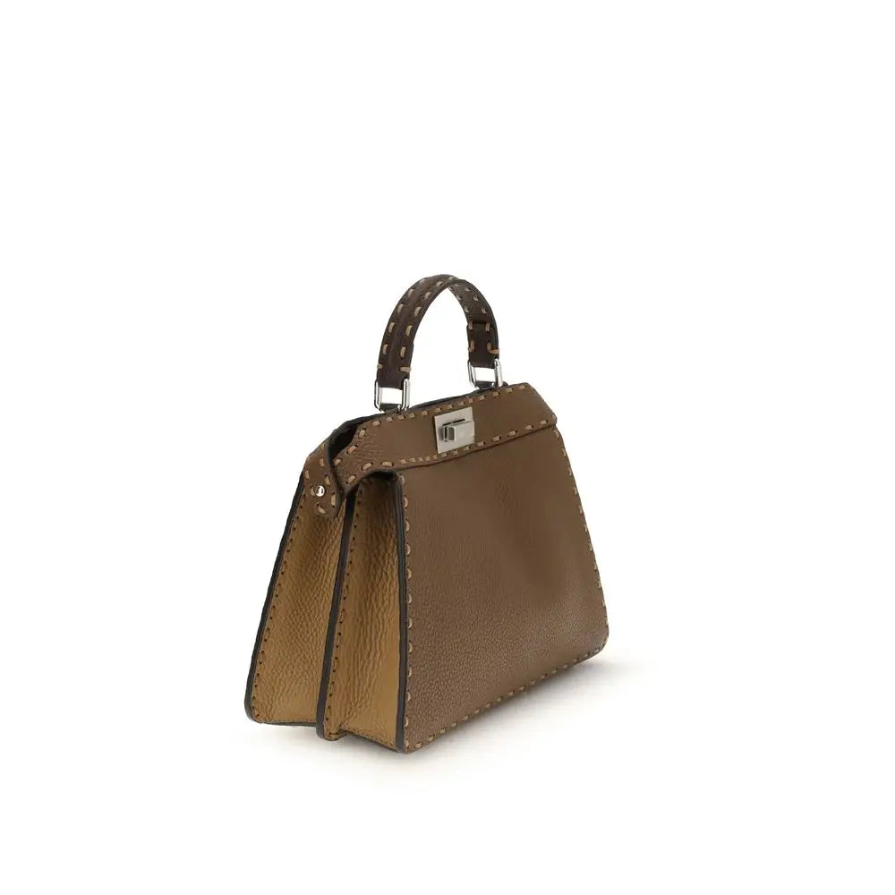 Fendi Braune Lederhandtasche