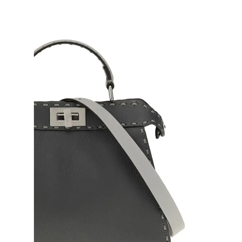 Fendi Graue Lederhandtasche