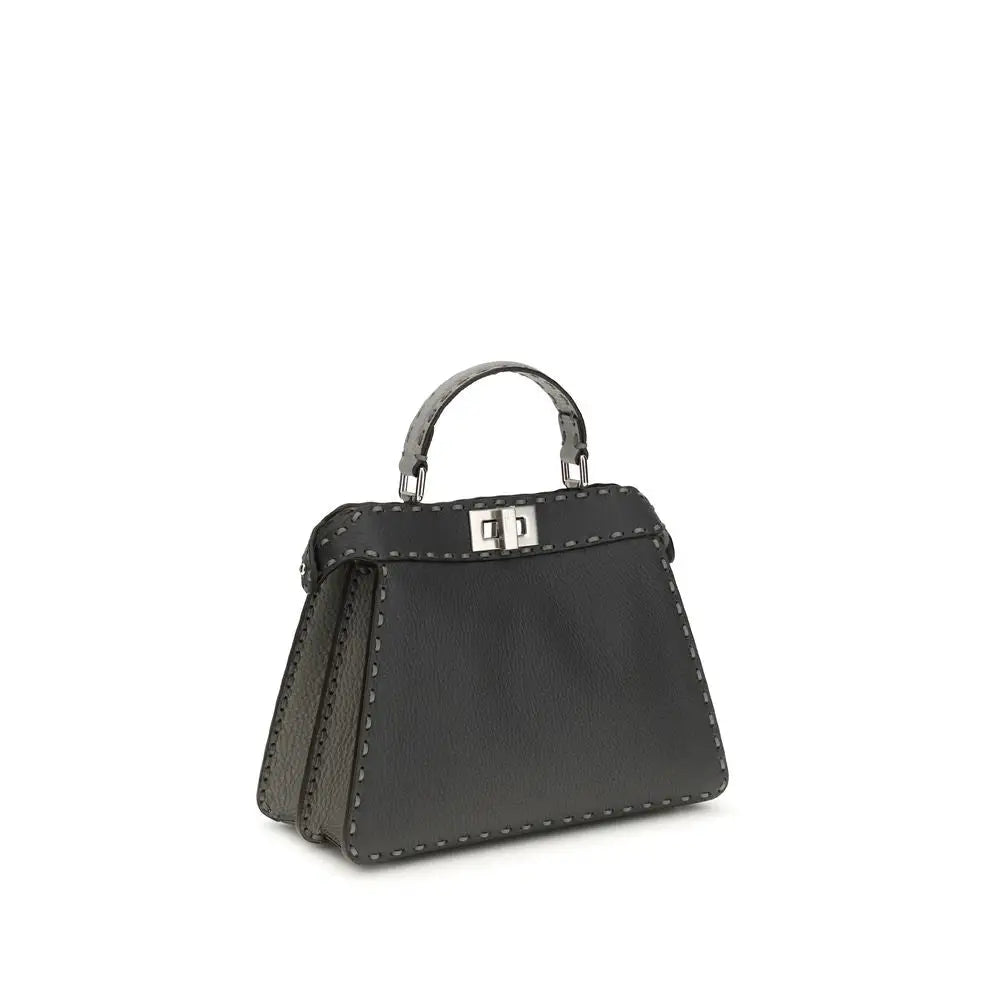 Fendi Graue Lederhandtasche