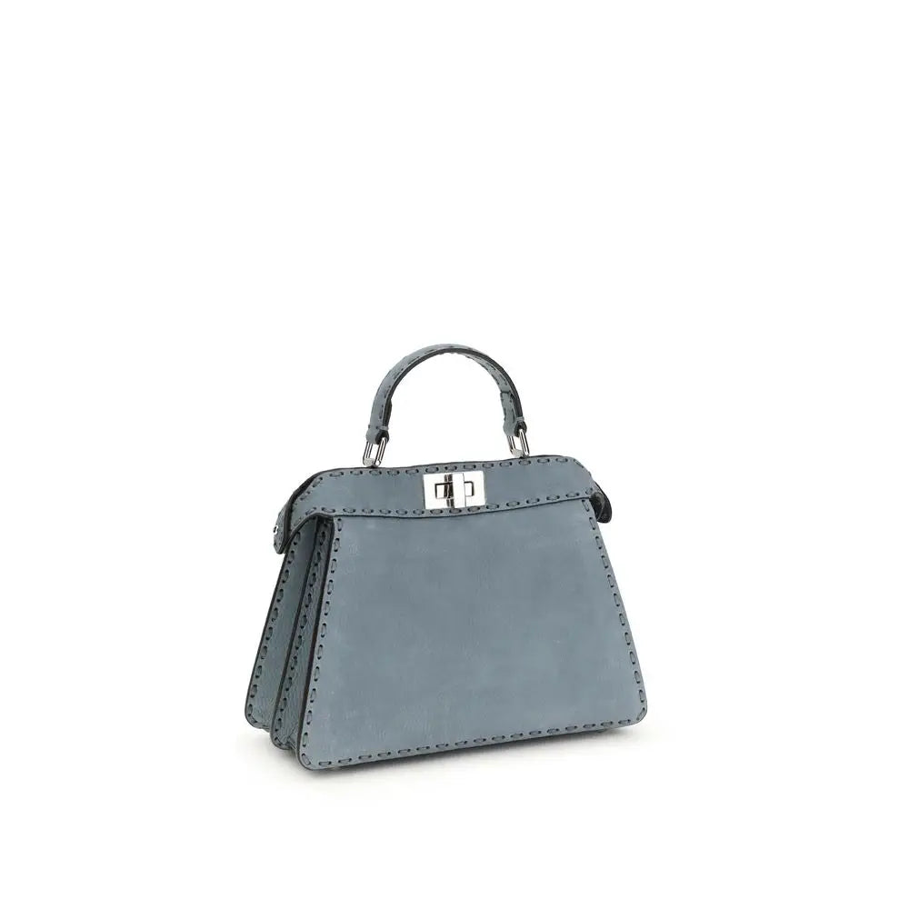 Fendi Handtasche aus blauem Kalbsleder Bos Taurus