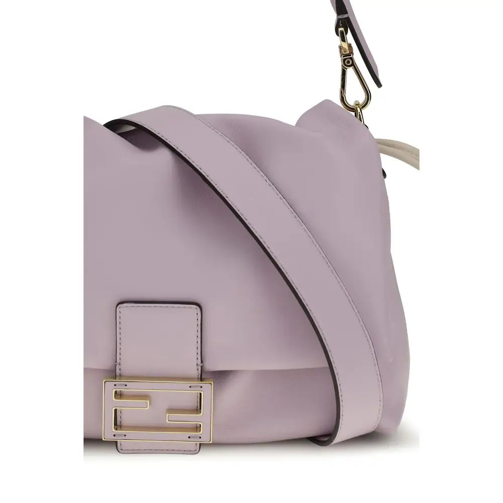 Fendi Schultertasche aus violettem Kalbsleder Bos Taurus