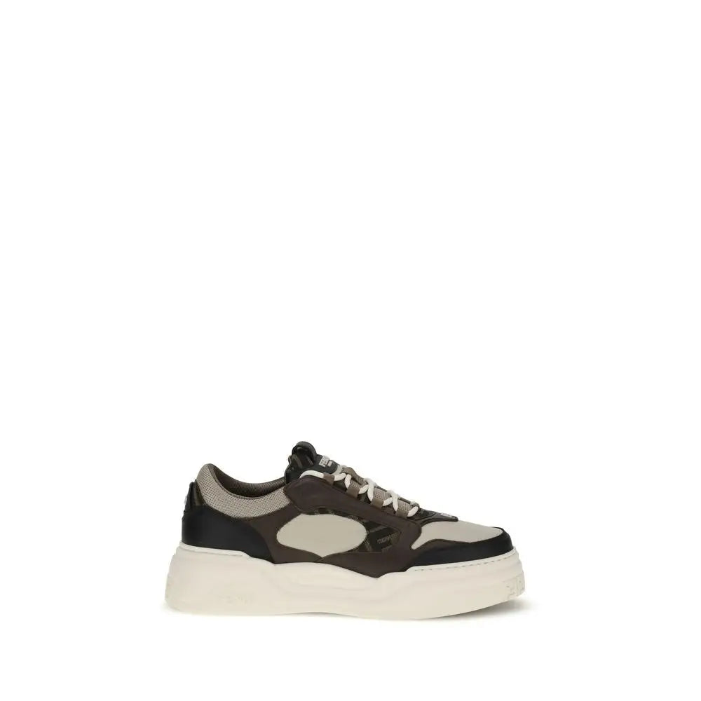 Fendi Schwarze Bos Taurus Kalbsleder Chunky Sneaker - EU40/US7