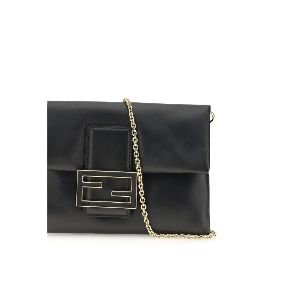 Fendi Schwarze Kalbsleder Bos Taurus Clutch Bag