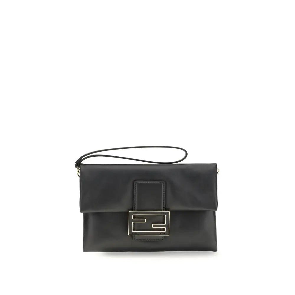 Fendi Schwarze Kalbsleder Bos Taurus Clutch Bag