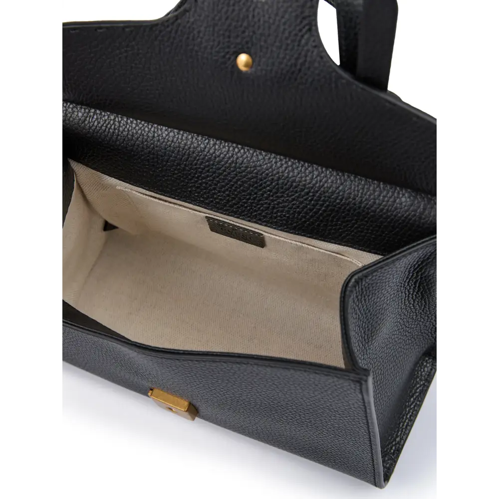 Gucci Schwarzes Leder GG Marmont Handtasche