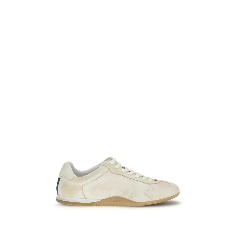 Gucci Weiße Bos Taurus Kalbsleder Low-Top-Sneaker