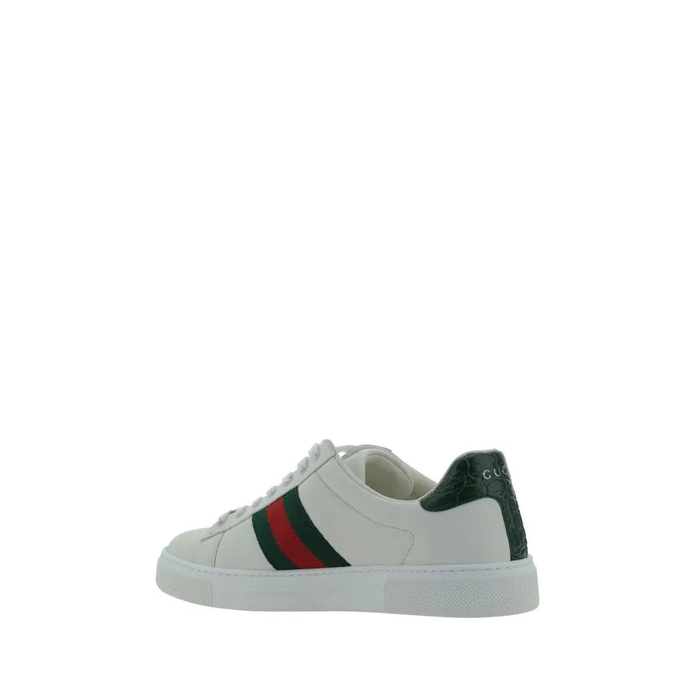 Gucci Weiße Low-Top-Sneaker aus Kalbsleder Bos Taurus