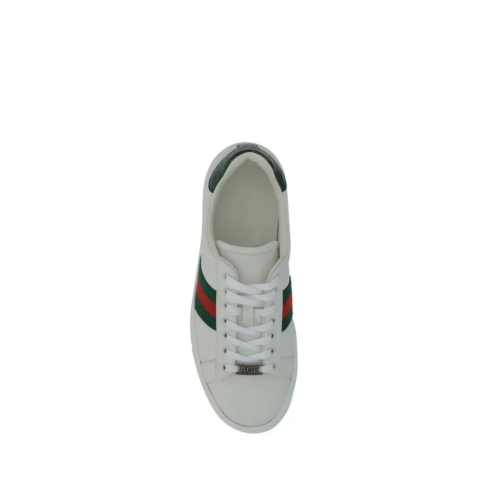 Gucci Weiße Low-Top-Sneaker aus Kalbsleder Bos Taurus