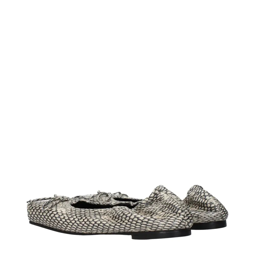 Jacquemus Beigefarbene Leder-Ballett-Flats