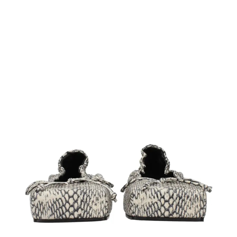 Jacquemus Beigefarbene Leder-Ballett-Flats