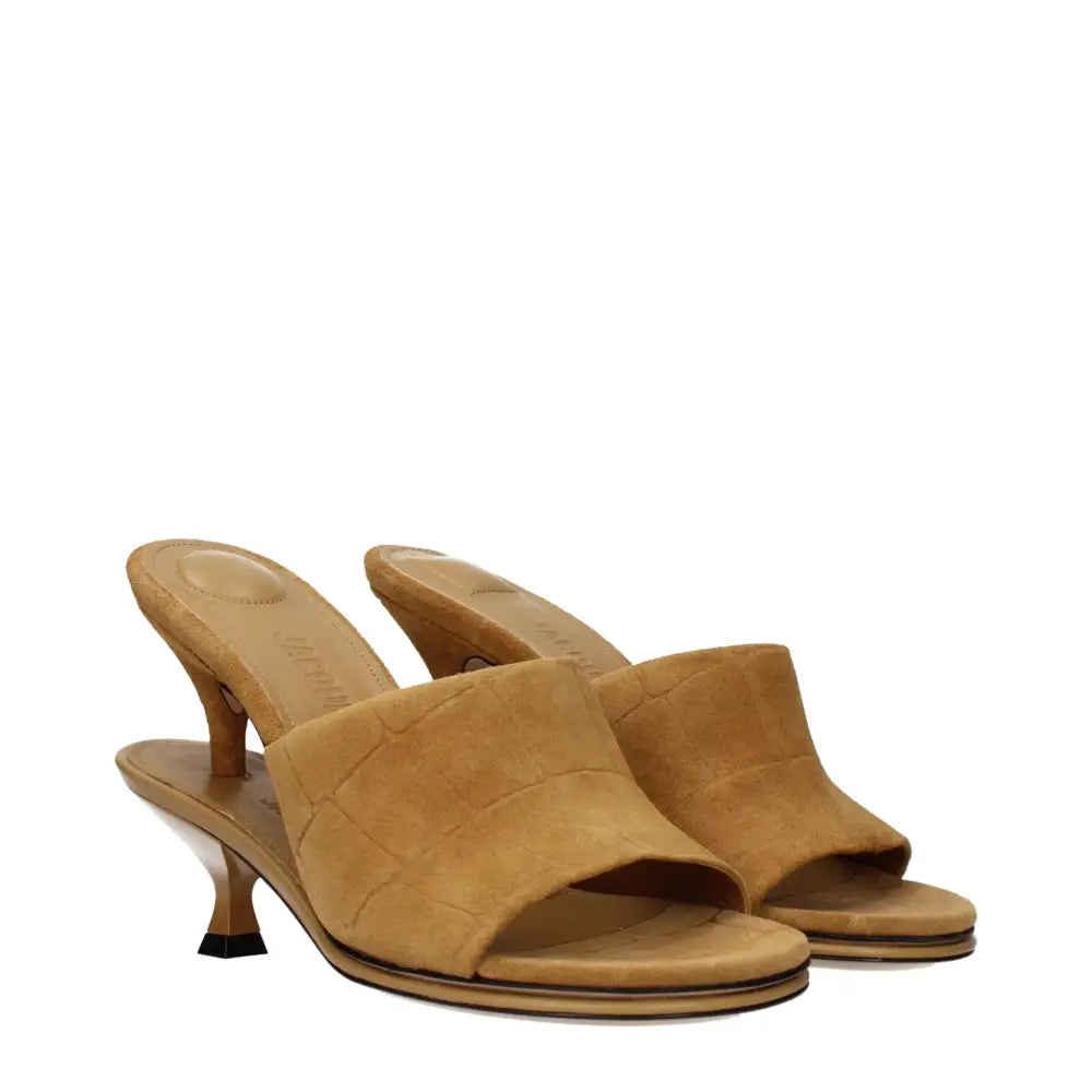 Jacquemus Braune Leder-Stilettosandalen