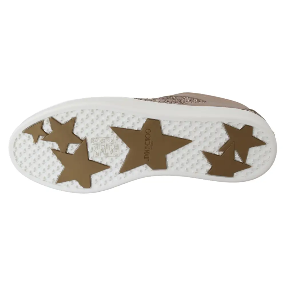 Jimmy Choo Ballett Rosa Glitzer Leder Turnschuhe - EU34.5/US4.5