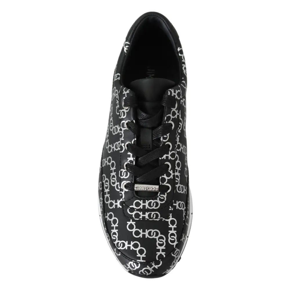 Jimmy Choo Elegante Leder-Sneakers in Schwarz und Silber