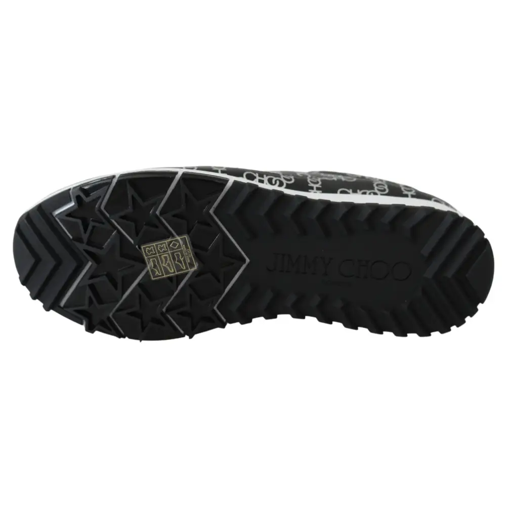 Jimmy Choo Elegante Leder-Sneakers in Schwarz und Silber