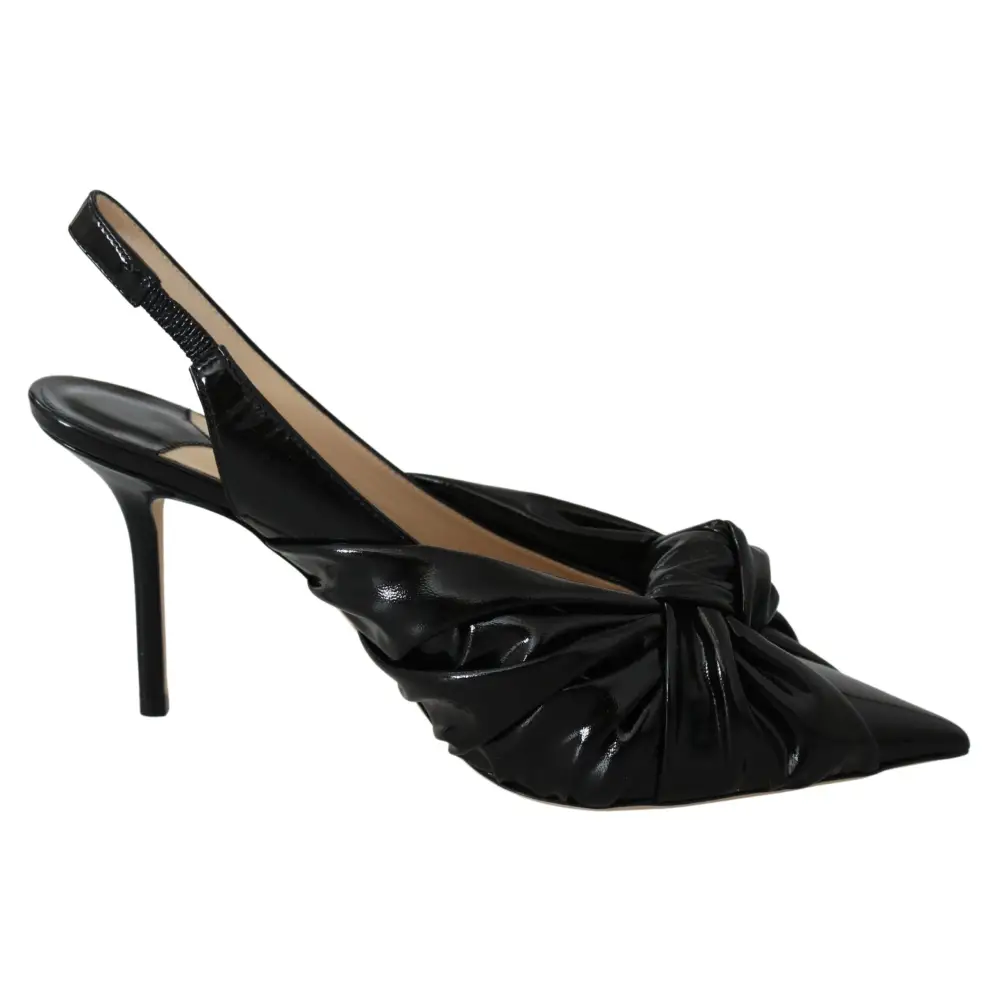 Jimmy Choo Elegante Pumps aus schwarzem Leder mit spitzer Zehe - EU39.5/US9.5