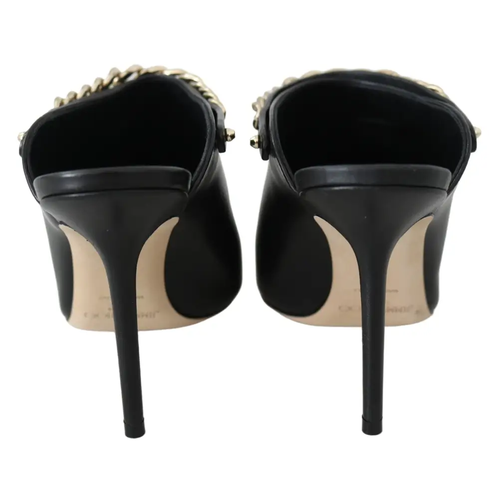 Jimmy Choo Elegante Schwarz-Gold Leder Pumps