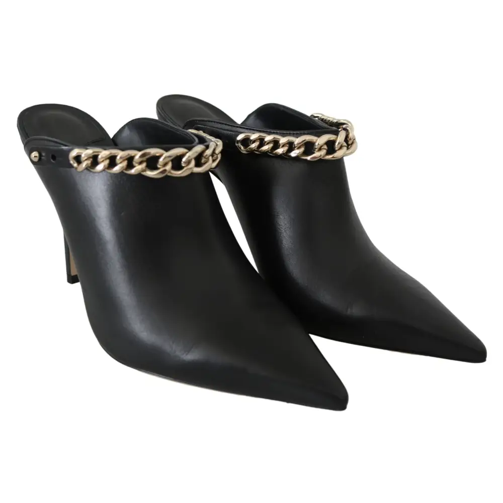 Jimmy Choo Elegante Schwarz-Gold Leder Pumps