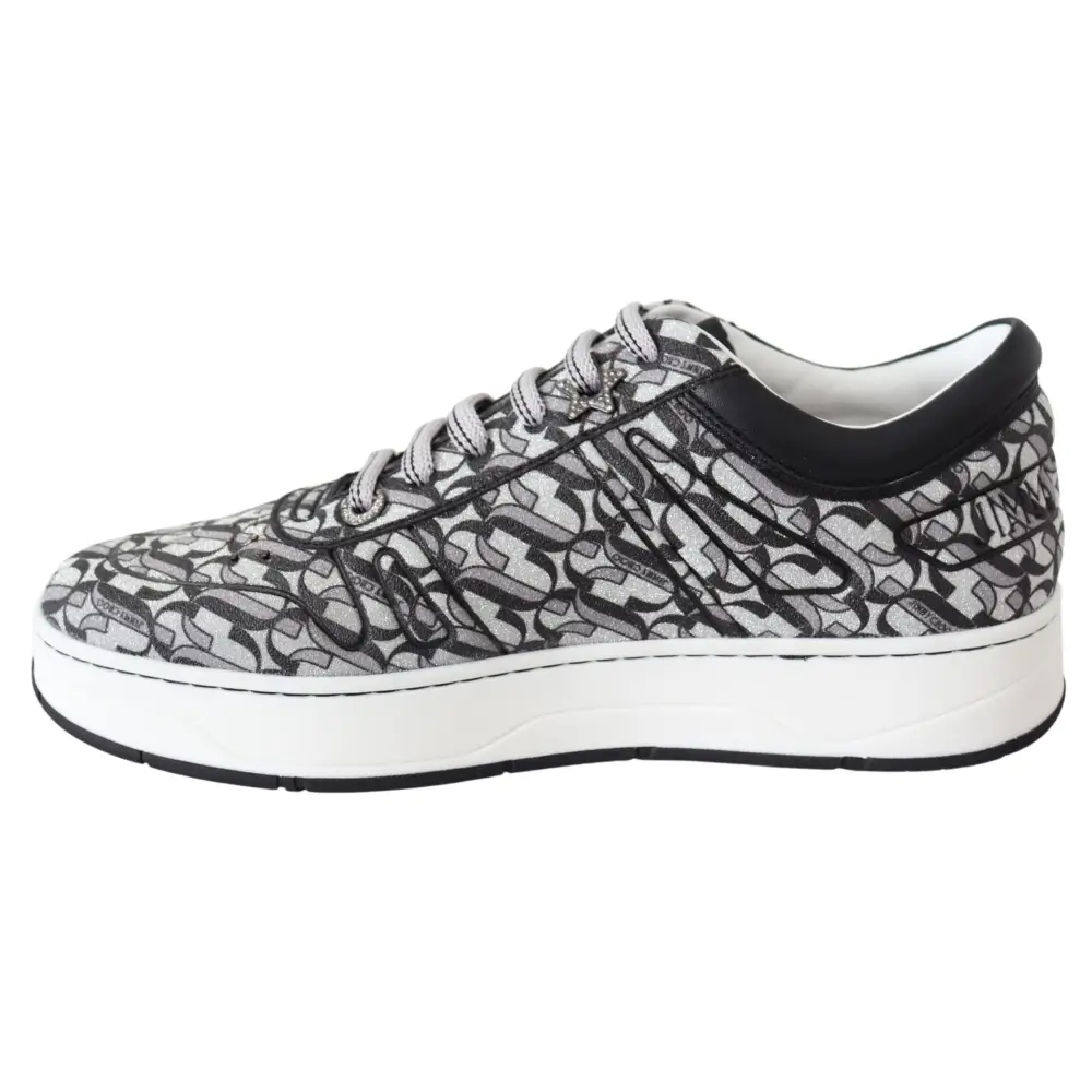 Jimmy Choo Glitzernde Slip-On Sneakers - Silber und Schwarz - EU39/US9