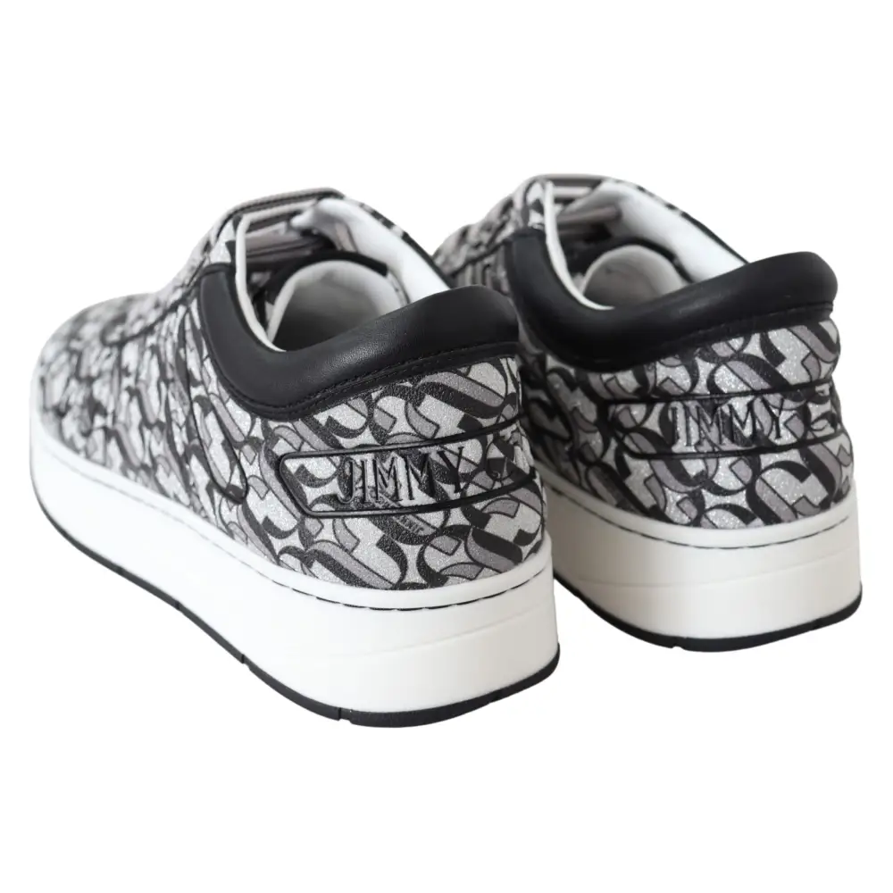 Jimmy Choo Glitzernde Slip-On Sneakers - Silber und Schwarz - EU39/US9