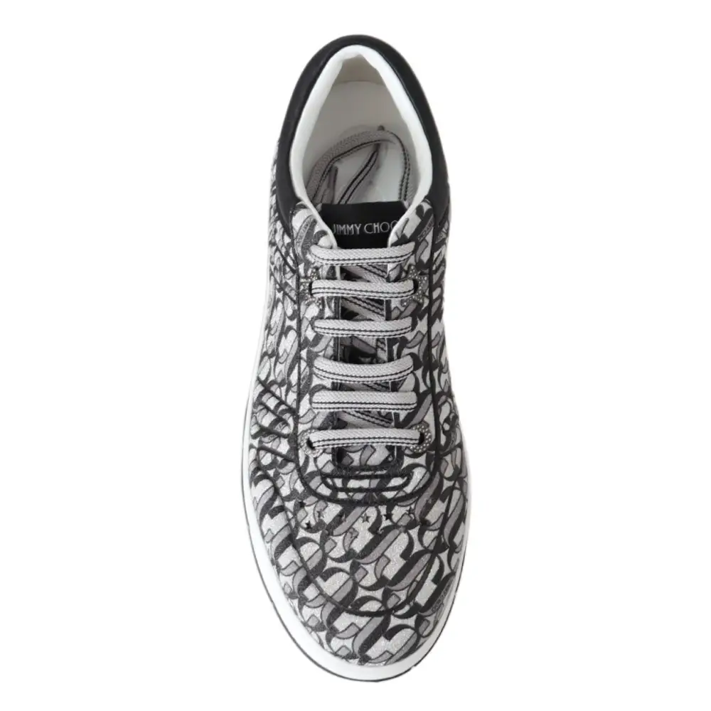Jimmy Choo Glitzernde Slip-On Sneakers - Silber und Schwarz - EU39/US9