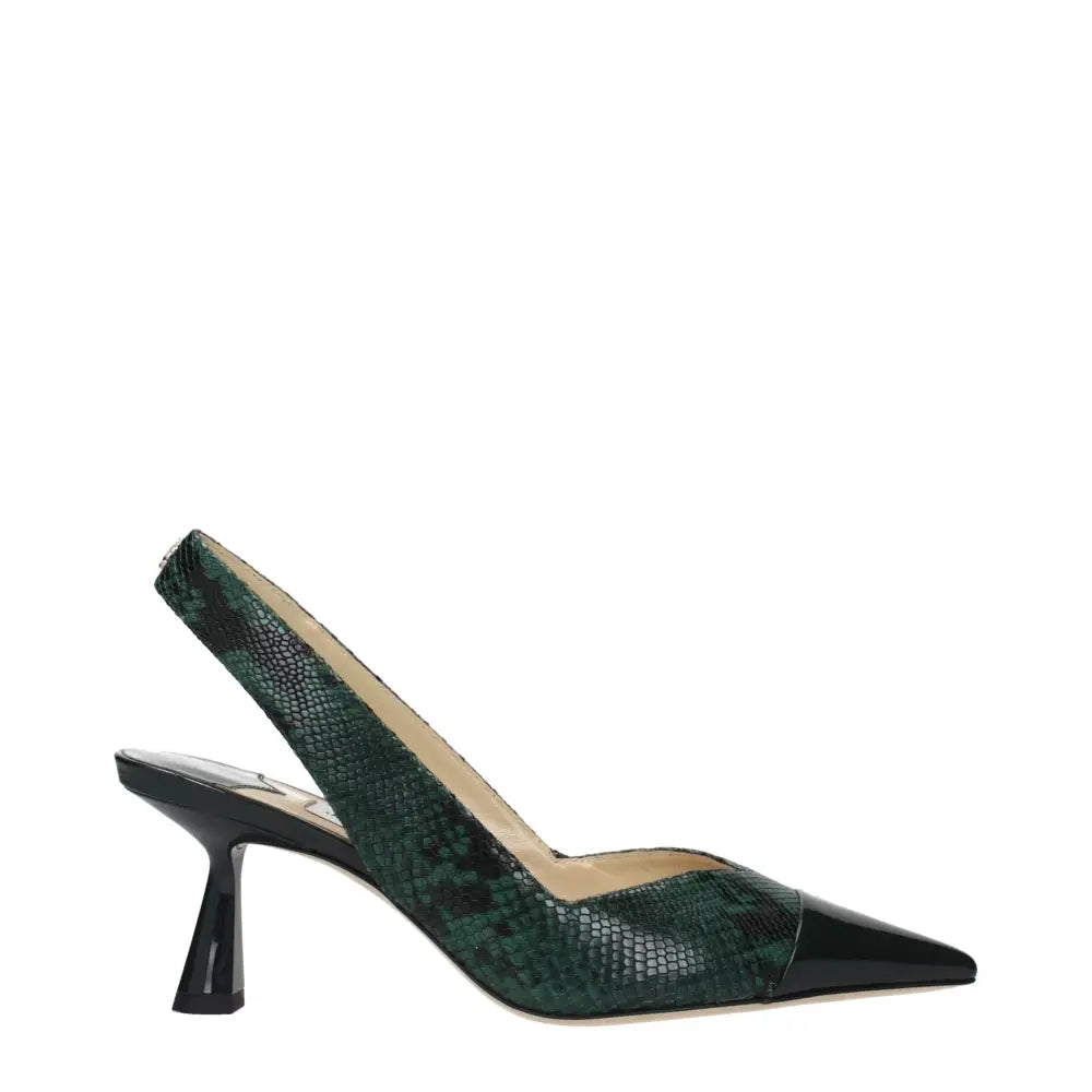 Jimmy Choo Grüne Lederpumps