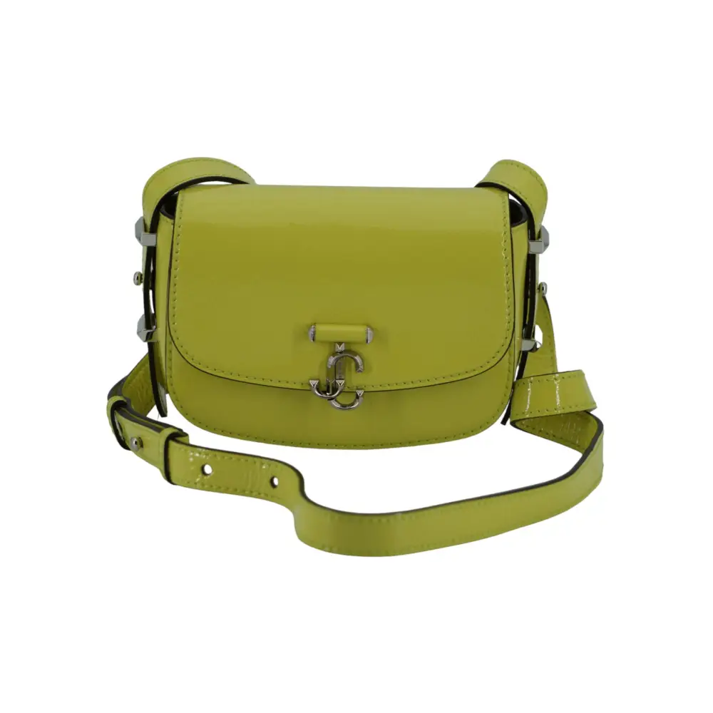 Jimmy Choo Kleine Umhängetasche aus Leder in Limonengelb