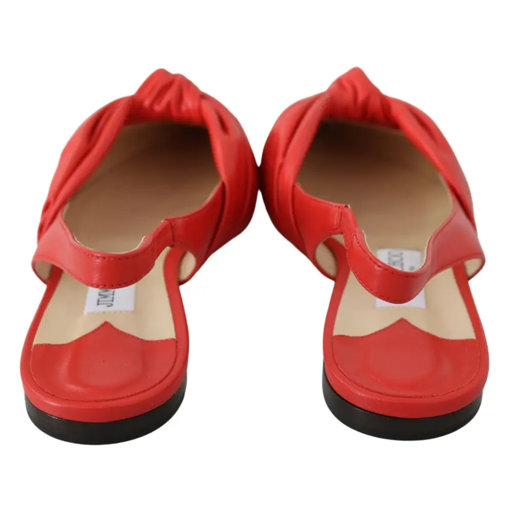 Jimmy Choo Schicke rote spitze Lederflats