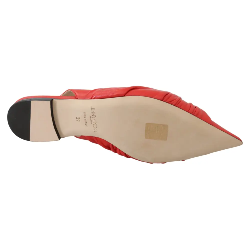 Jimmy Choo Schicke rote spitze Lederflats