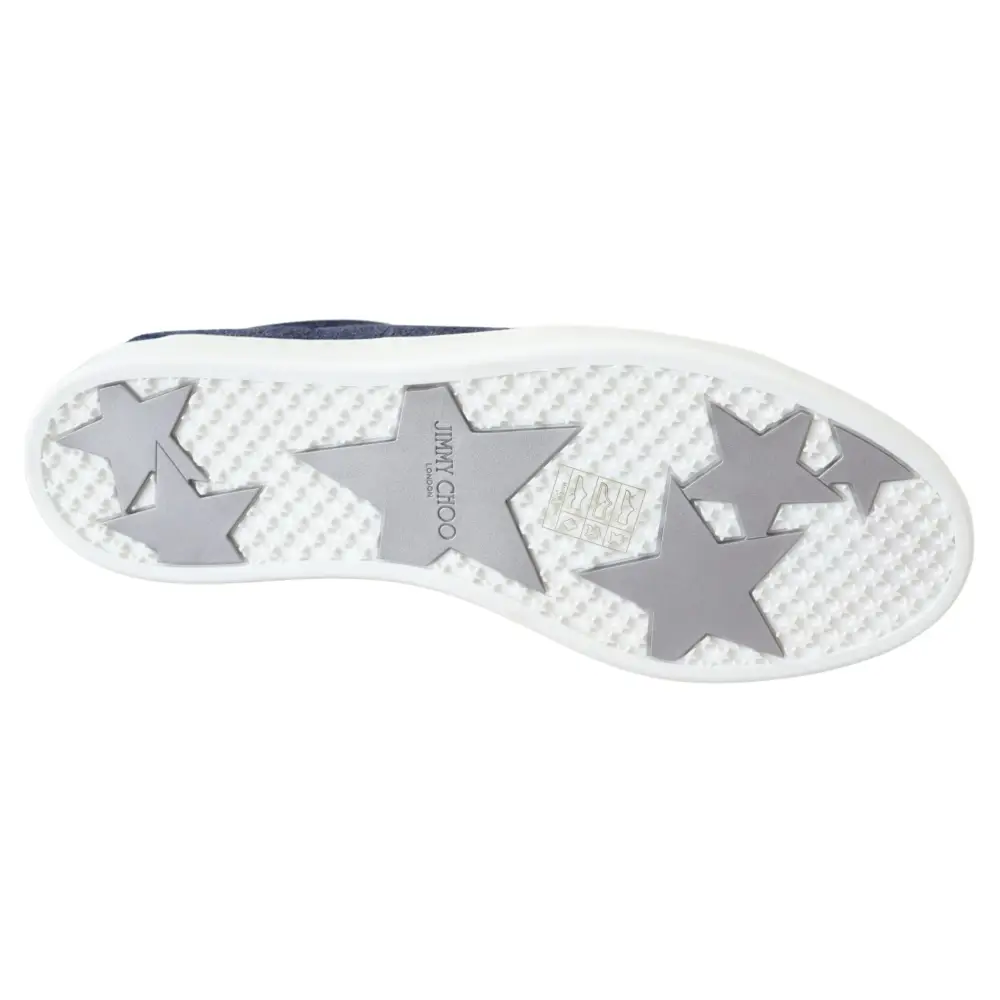 Jimmy Choo Schicke Slip-On Sneakers aus blauem Denim-Wildleder
