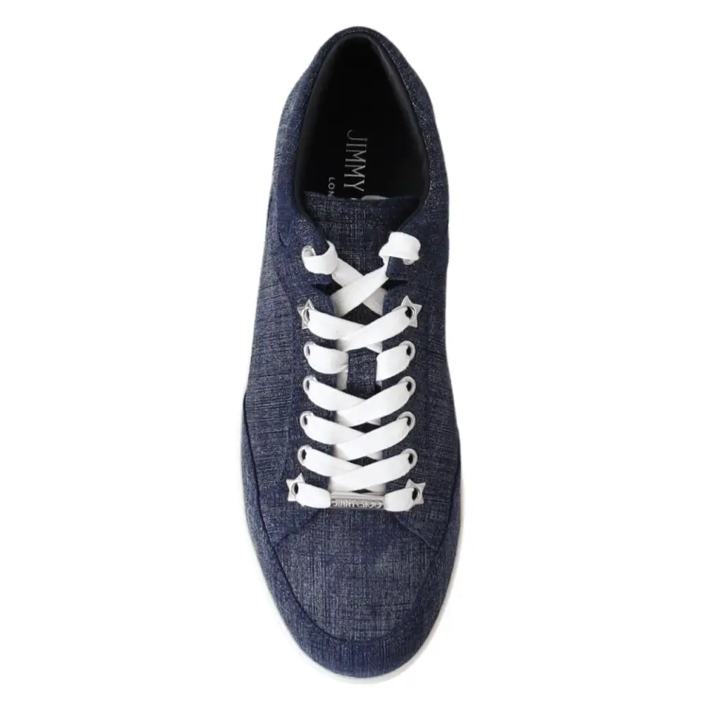 Jimmy Choo Schicke Slip-On Sneakers aus blauem Denim-Wildleder