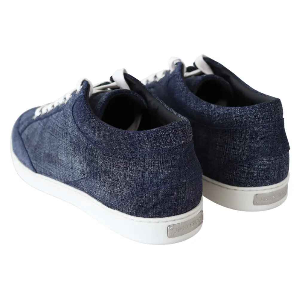 Jimmy Choo Schicke Slip-On Sneakers aus blauem Denim-Wildleder