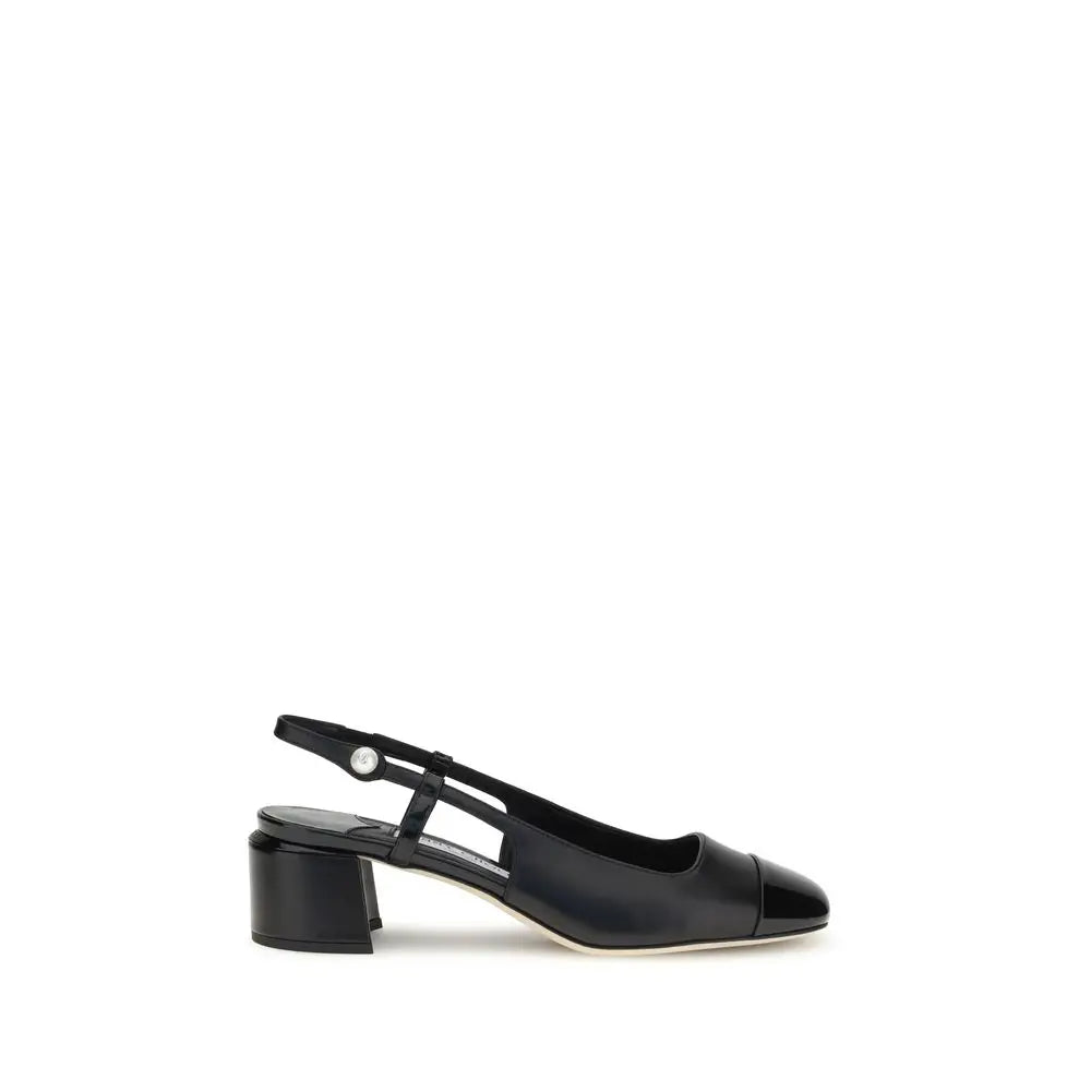 Jimmy Choo Schwarze Kalbshaut Bos Taurus Pumps mit mittelhohem Absatz - EU36.5/US6.5
