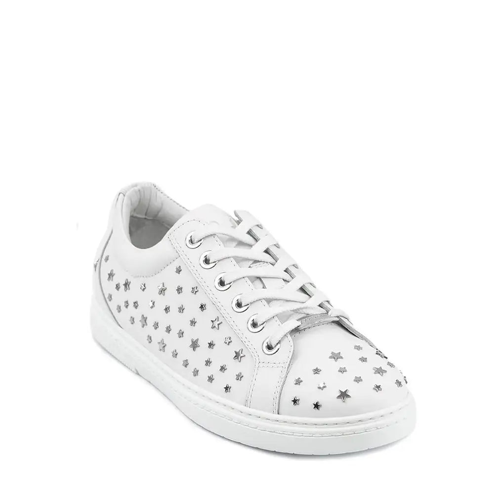 Jimmy Choo Weiße Kalbsleder Low-Top-Sneaker - EU39.5/US6.5