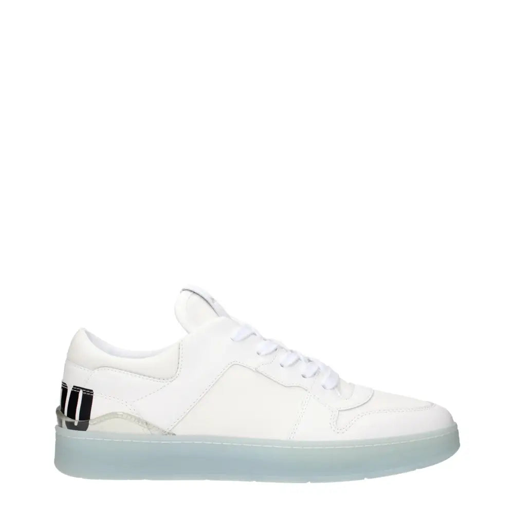 Jimmy Choo Weiße Leder-Sneakers mit niedrigem Schaft
