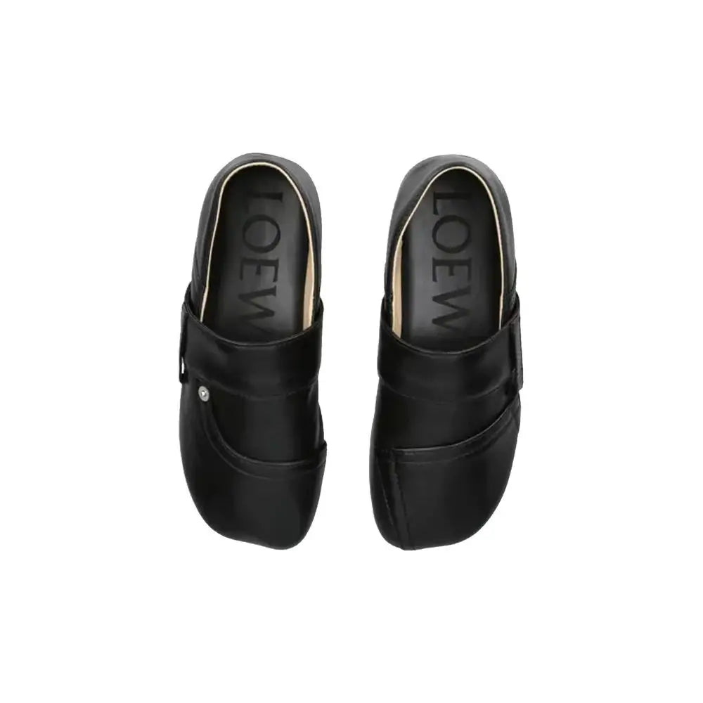 Loewe Schwarze Kalbsleder-Slipper