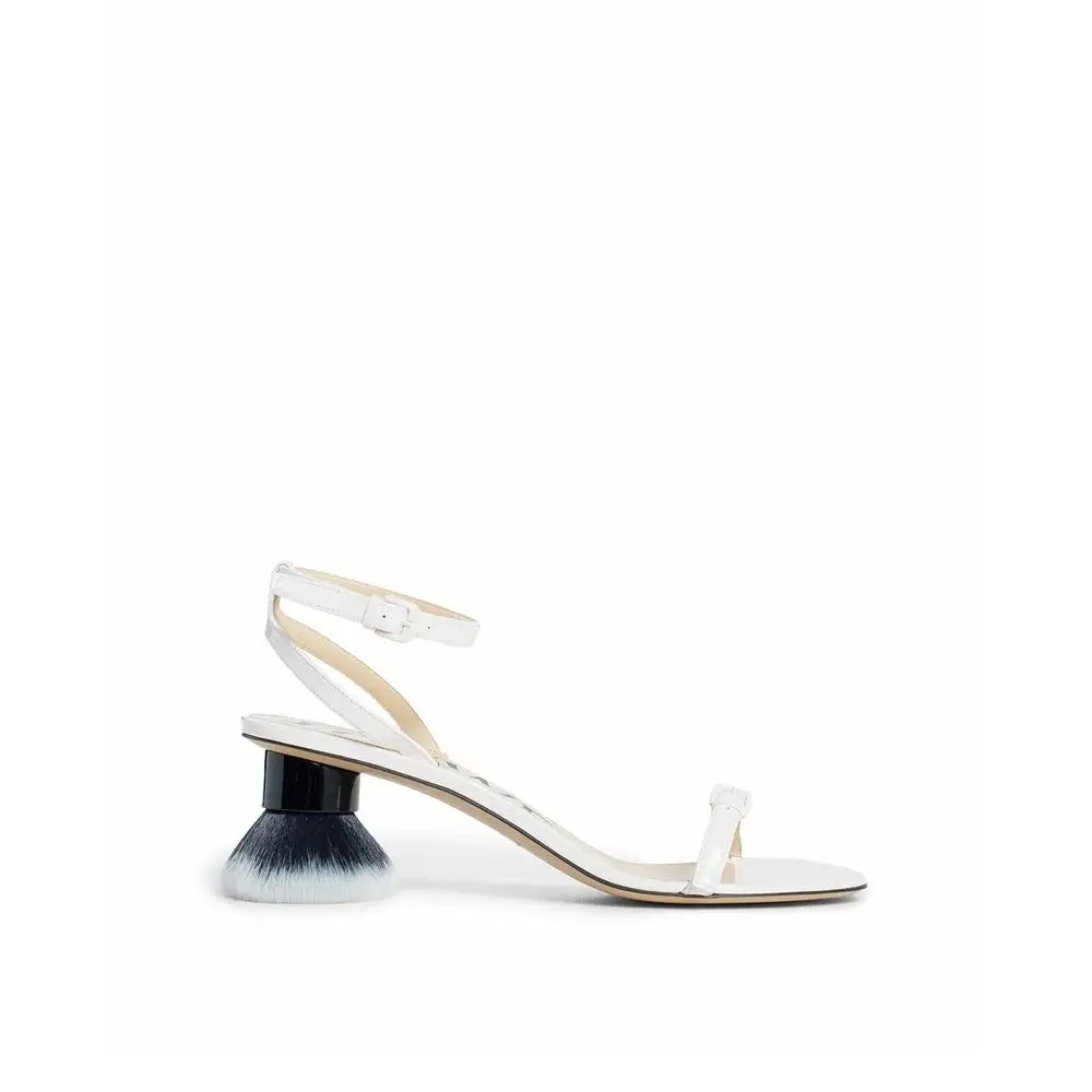 Loewe Weiße Plateau-Sandalen aus Lammleder