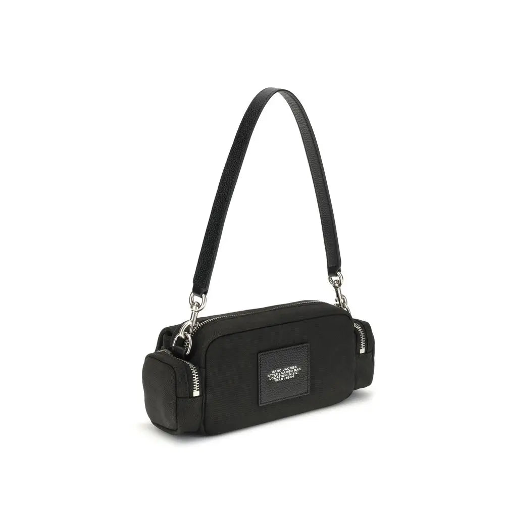 Marc Jacobs Schwarze Leinenschultertasche