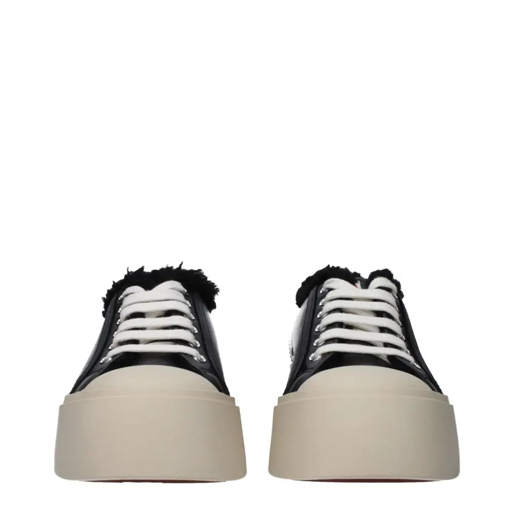 Marni Chunky Sneakers aus schwarzem Leder