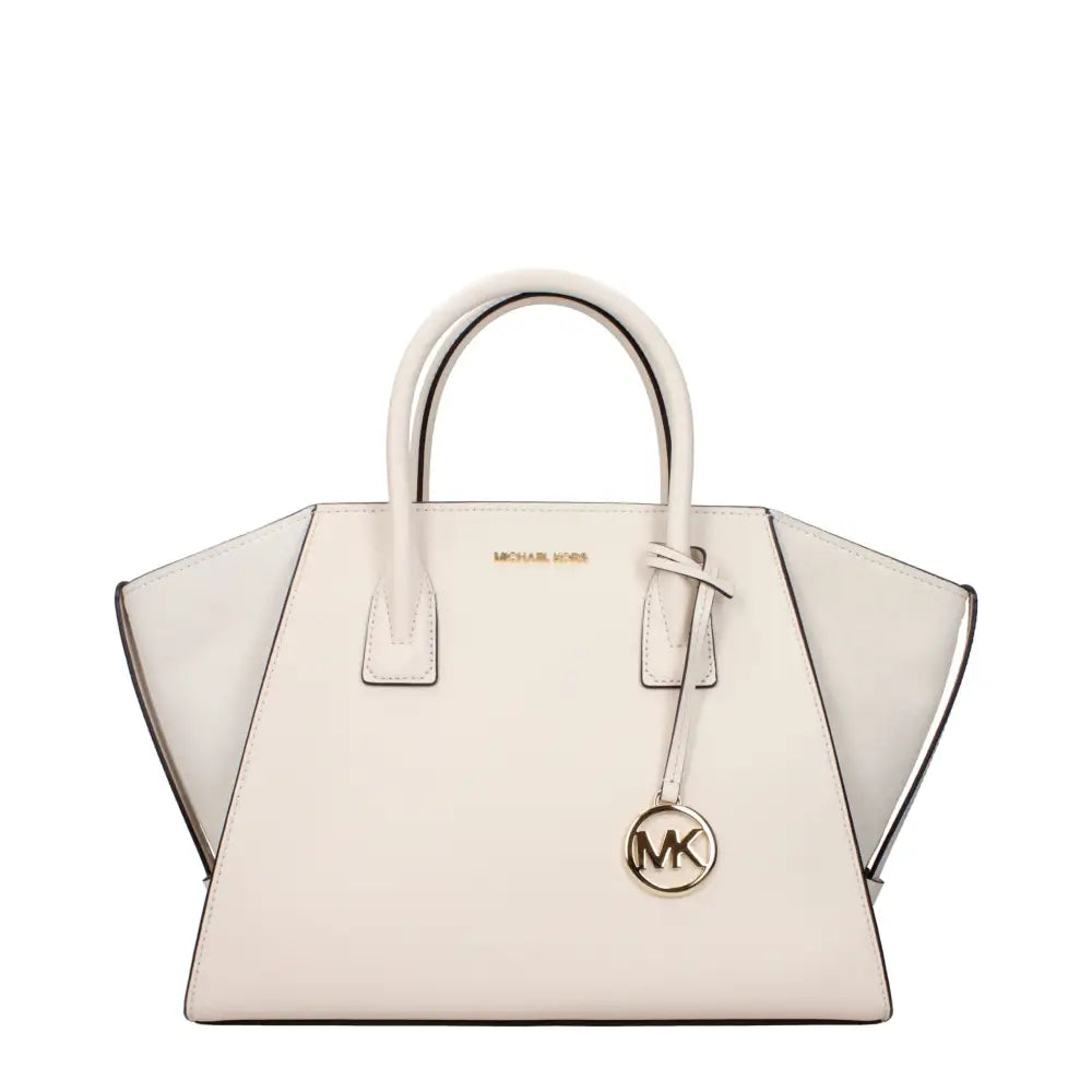 Michael Kors Beigefarbene Lederhandtasche