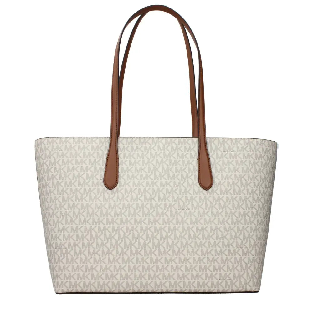 Michael Kors Beigefarbene Stoff-Umhängetasche