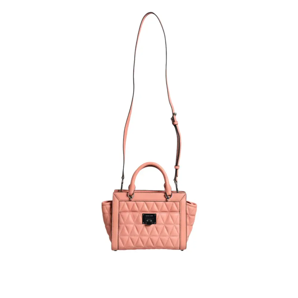 Michael Kors Pfirsich Gestepptes Leder Logo Crossbody VIVIANNE Messenger Bag