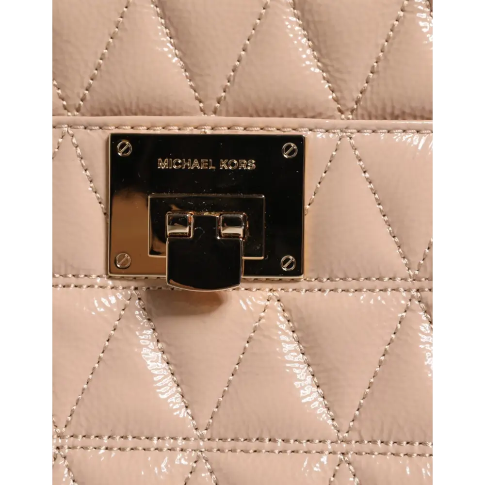 Michael Kors Pfirsich Gestepptes Leder Logo Crossbody VIVIANNE Messenger Bag