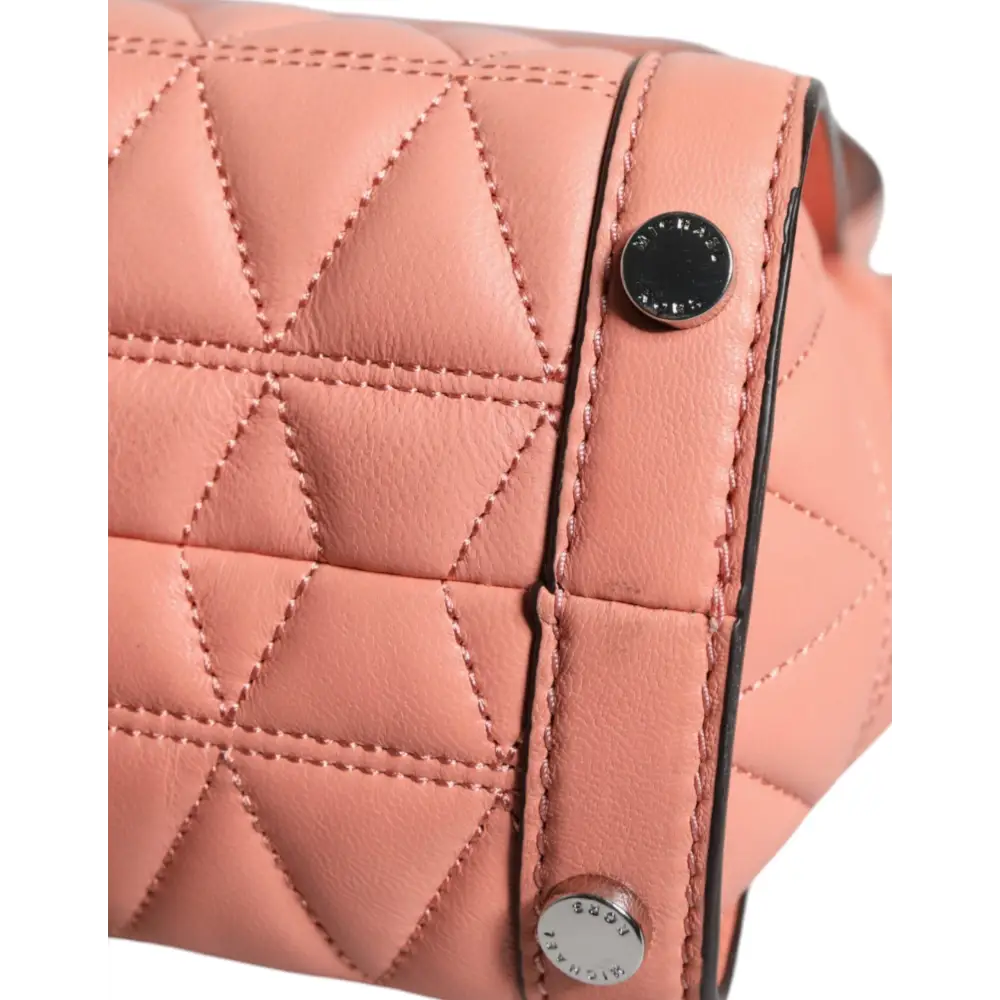 Michael Kors Pfirsich Gestepptes Leder Logo Crossbody VIVIANNE Messenger Bag