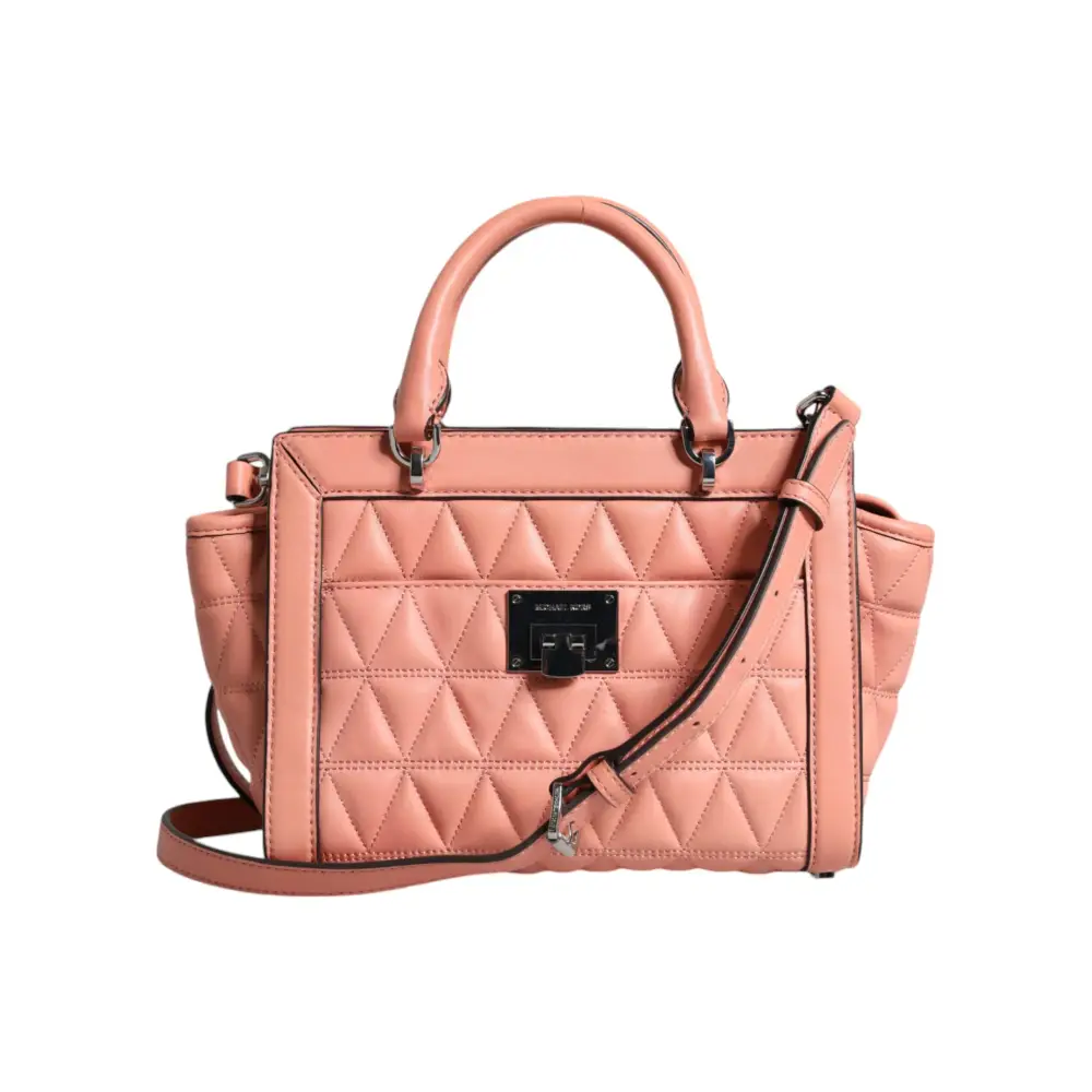 Michael Kors Pfirsich Gestepptes Leder Logo Crossbody VIVIANNE Messenger Bag