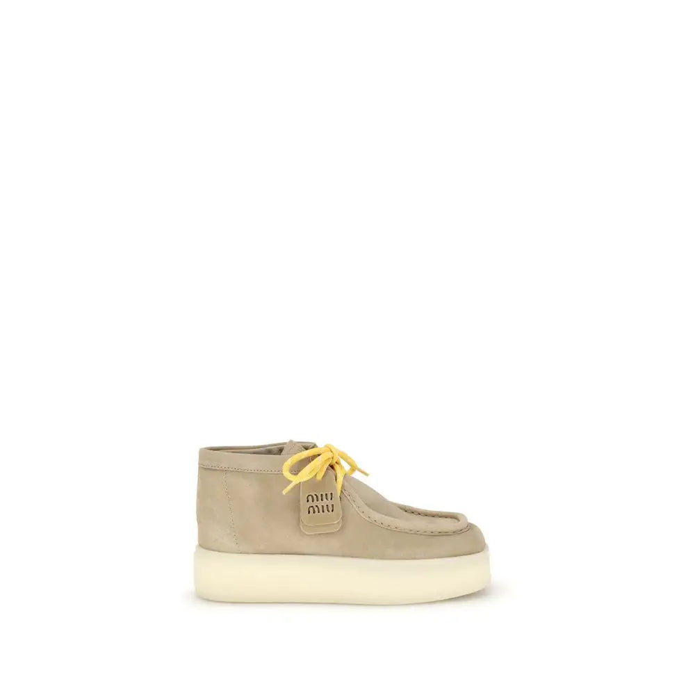 Miu Miu Beigefarbene Plateau-Sneaker aus Gummi - EU37.5/US7.5